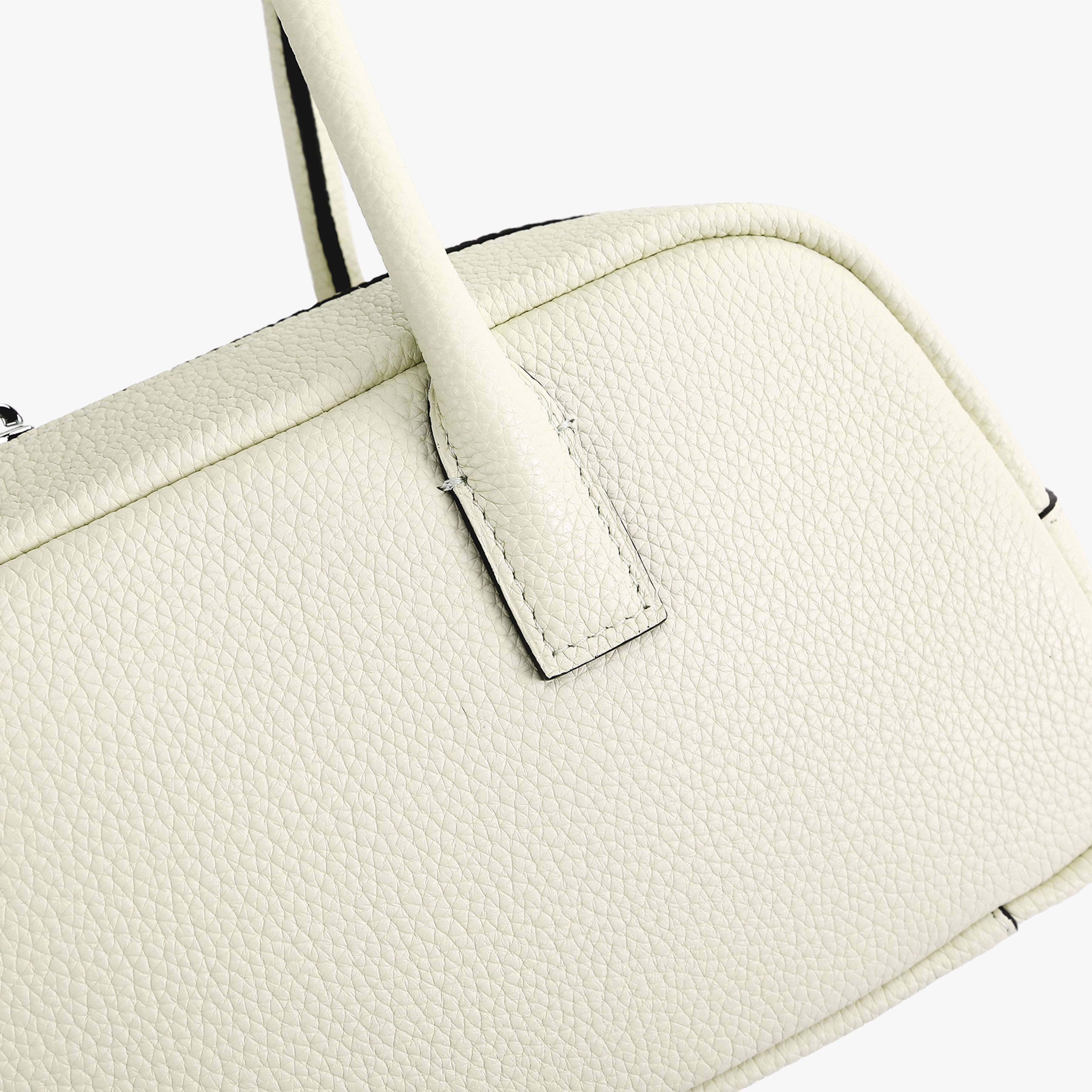 Suede Cut-Out Handle Tote Bag 2-1