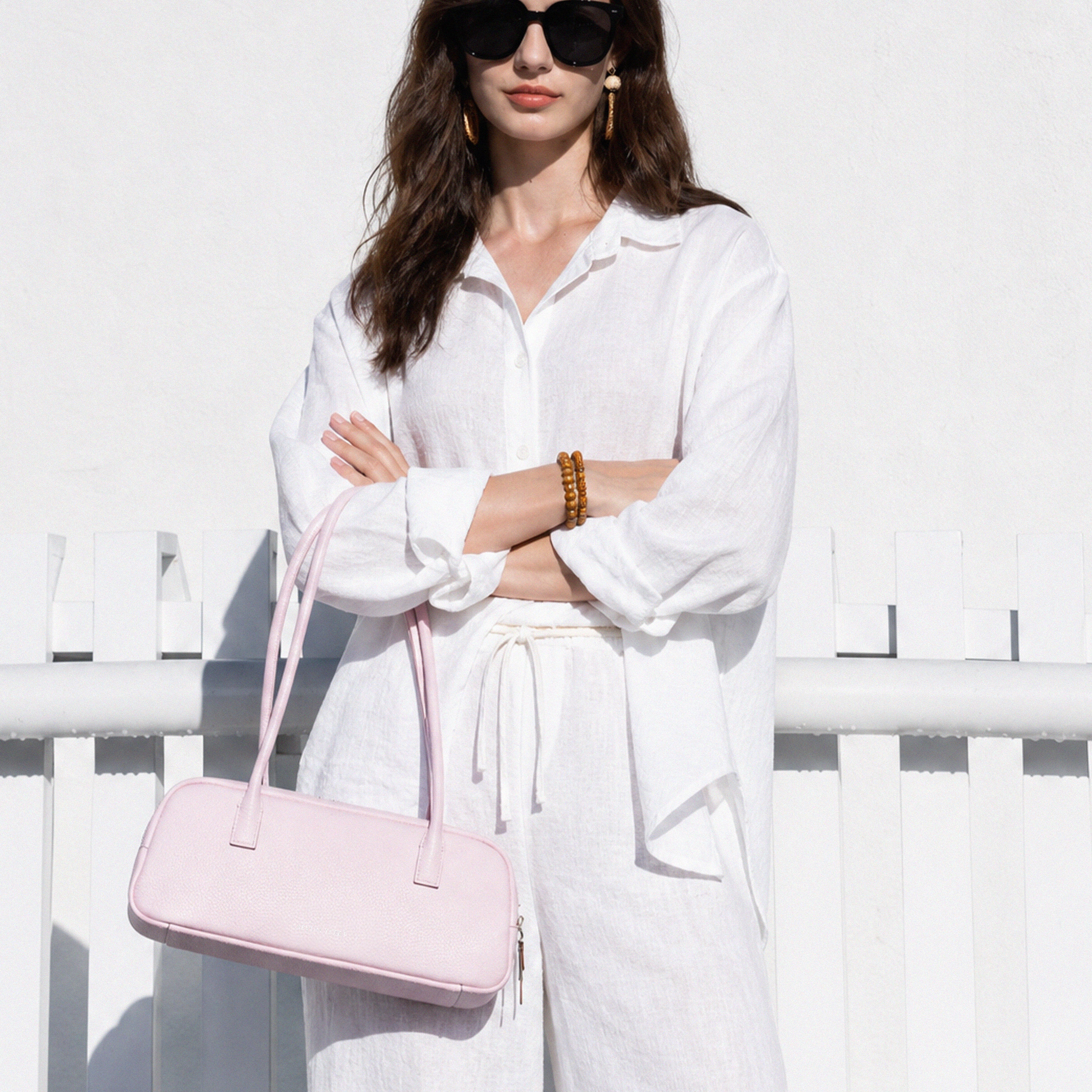 Suede Cut-Out Handle Tote Bag 2