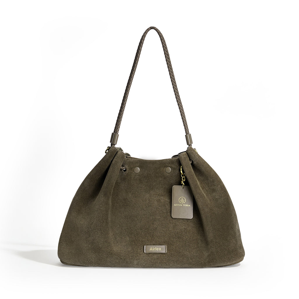 Suede Drawstring Shoulder & Crossbody Bag