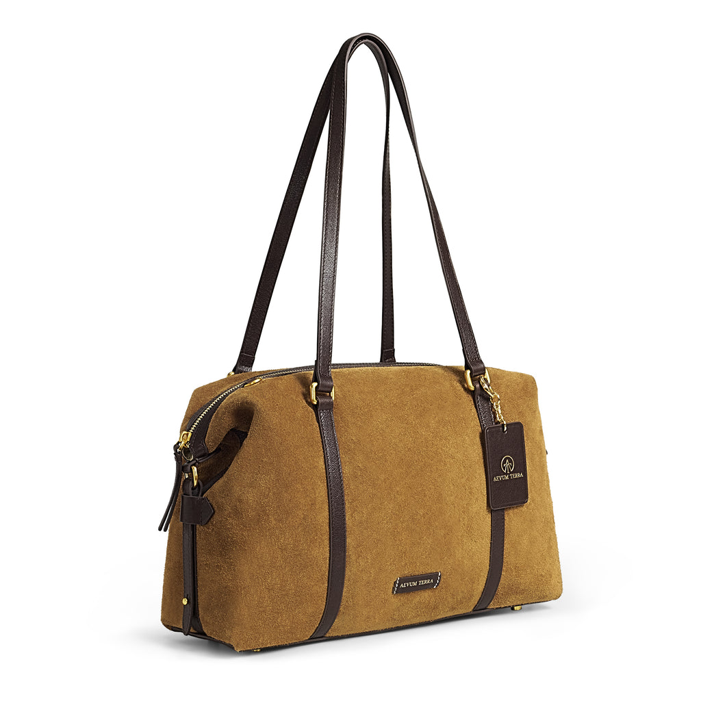 Premium Natural Cowhide Suede Briefcase