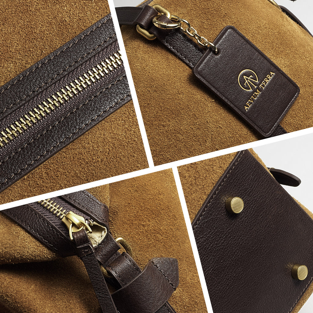 Premium Natural Cowhide Suede Briefcase