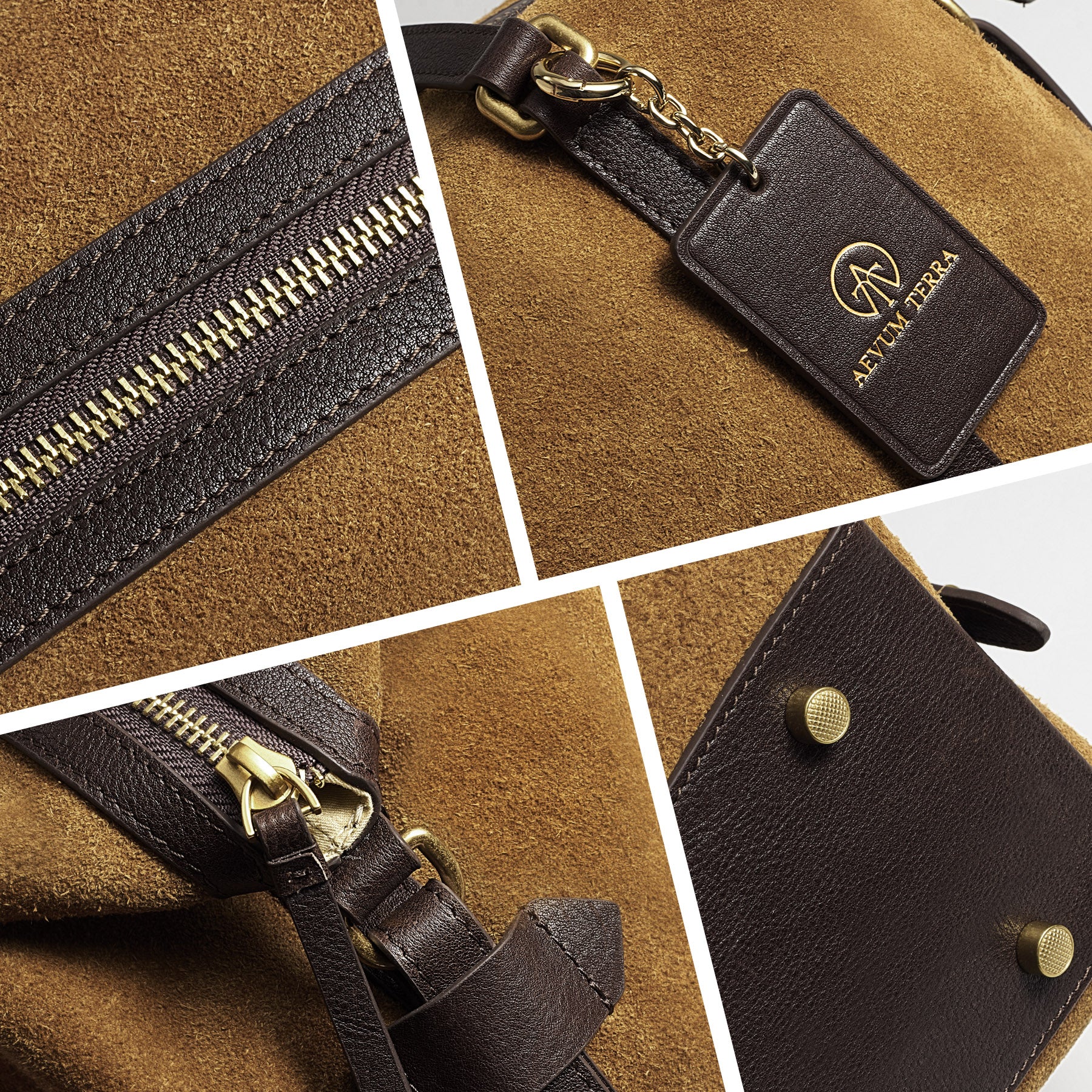 Premium Natural Cowhide Suede Briefcase