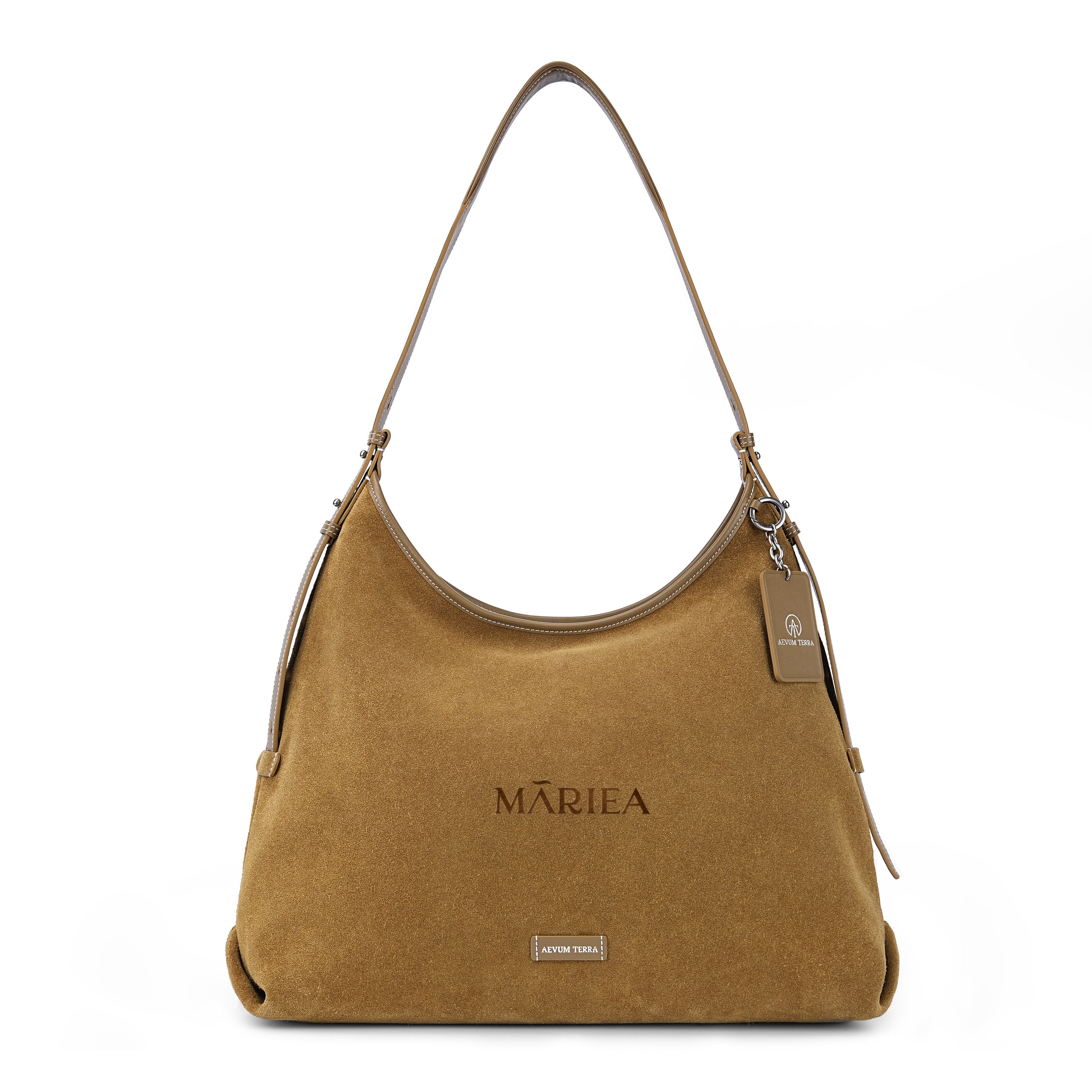 Suede Cut-Out Handle Tote Bag