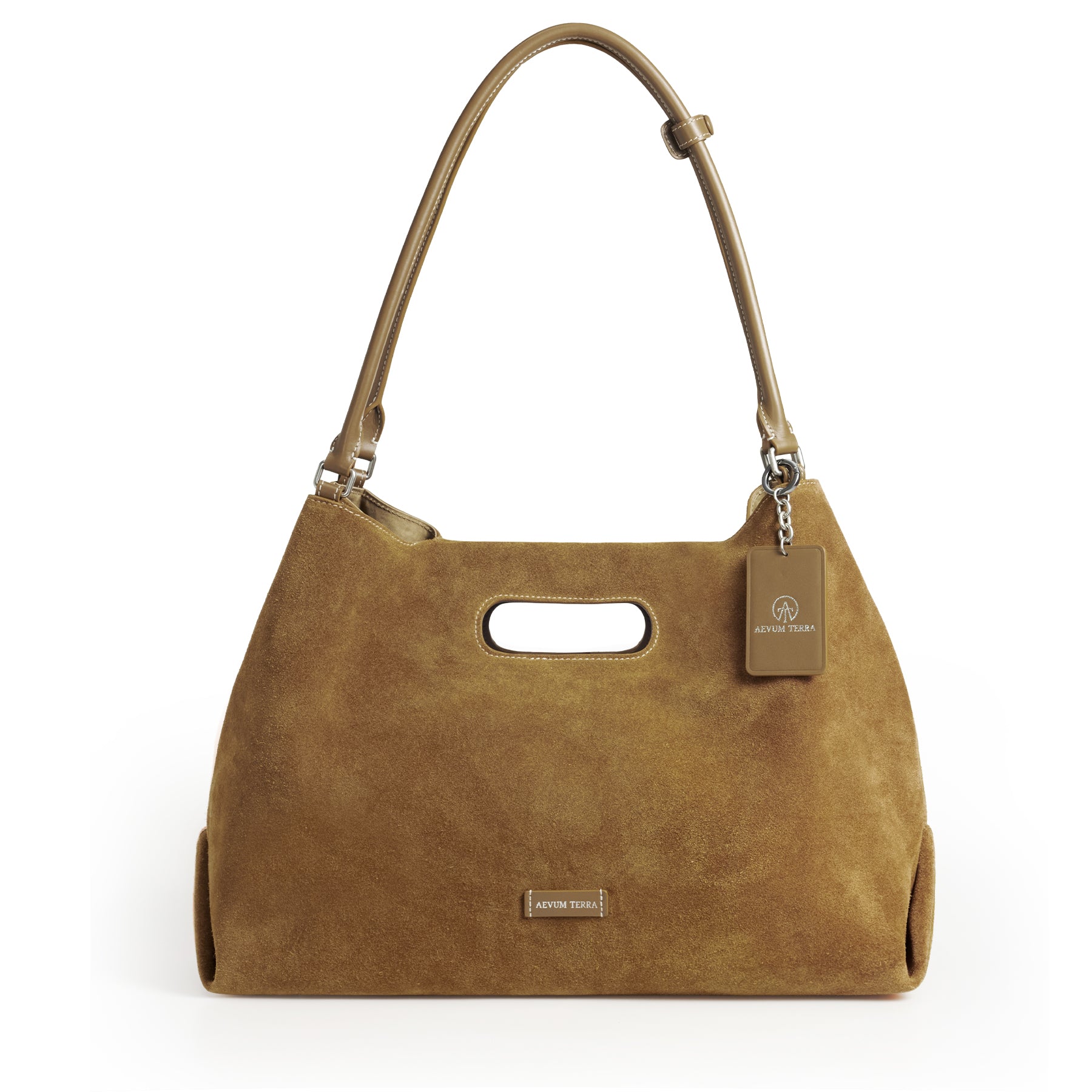 Suede Cut-Out Handle Tote Bag-2