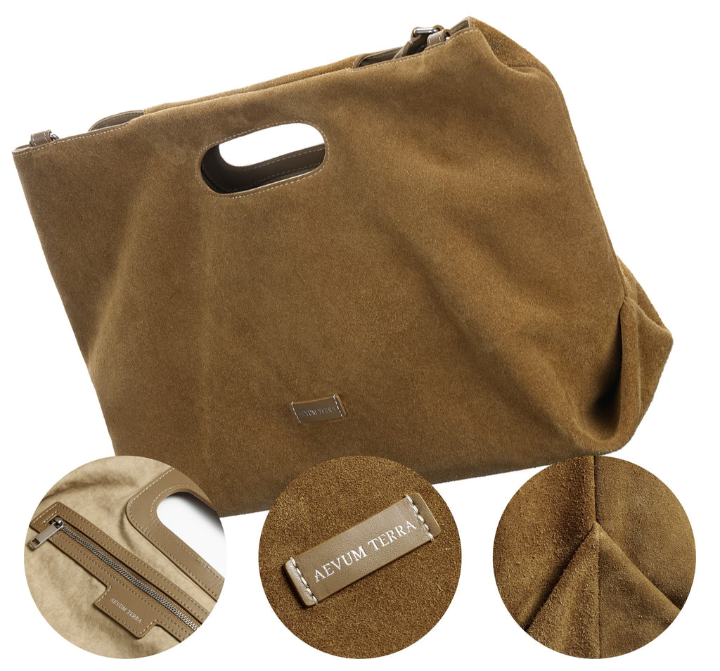 Suede Cut-Out Handle Tote Bag-2