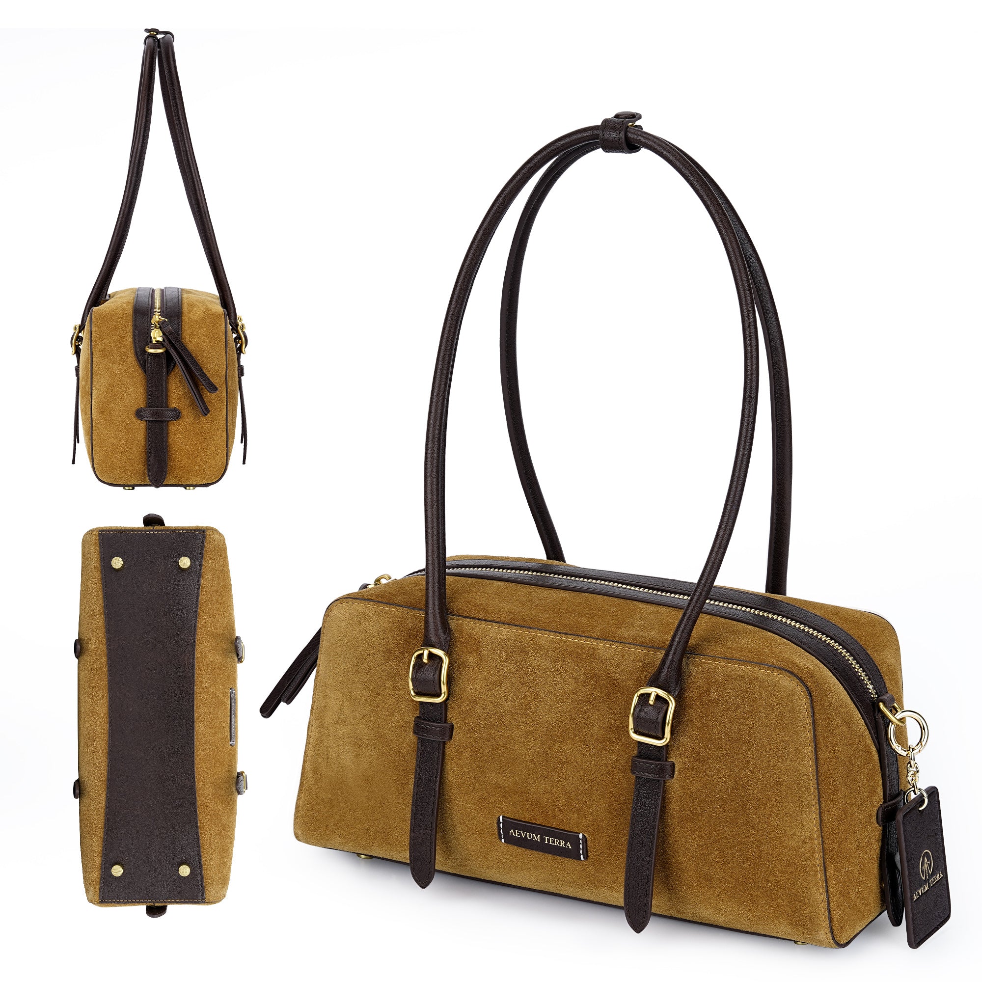 Suede Shoulder Bag (Ocean)