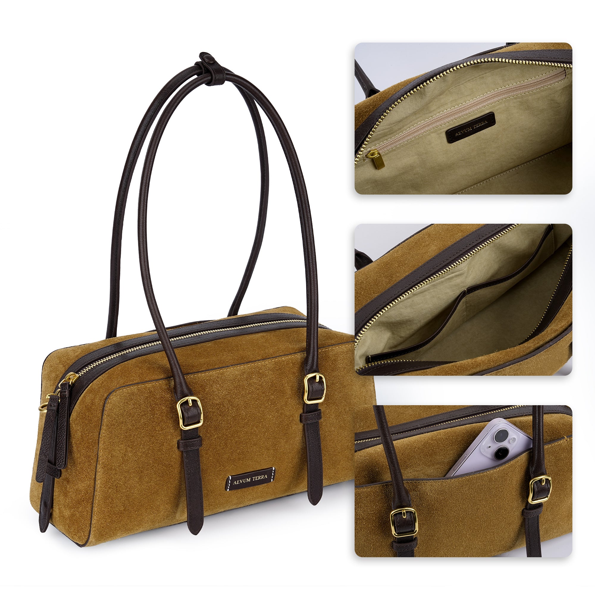 Suede Shoulder Bag (Ocean)