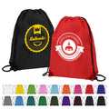 100 Packed Classic Polyester Drawstring Backpack 14"x16.5"