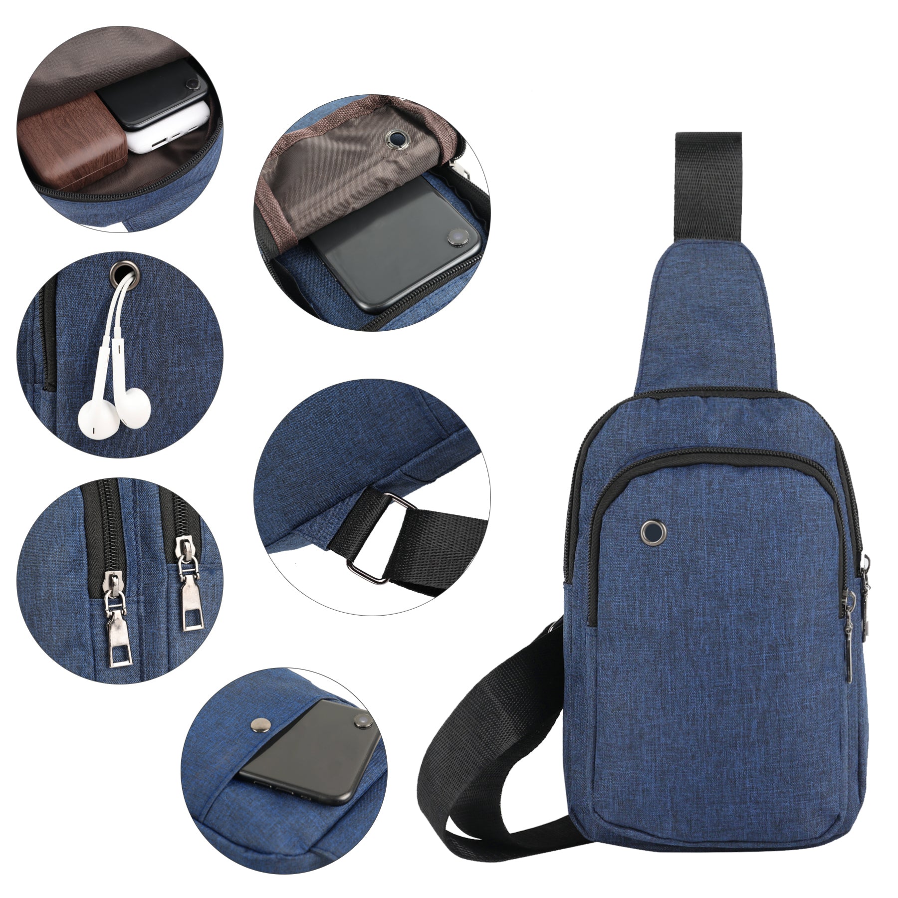 Crossbody Sling Bag With Zipper Pocket