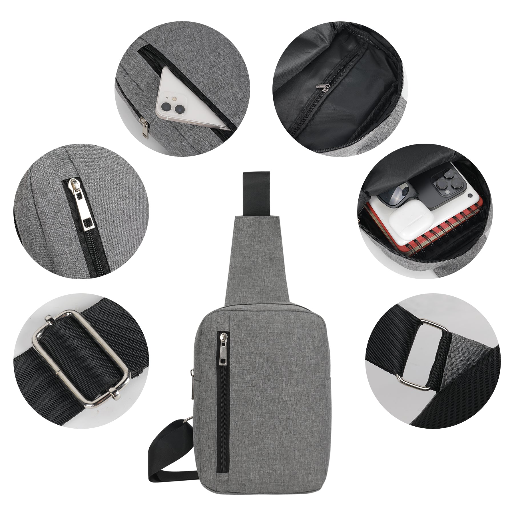 Gray Sling Backpack