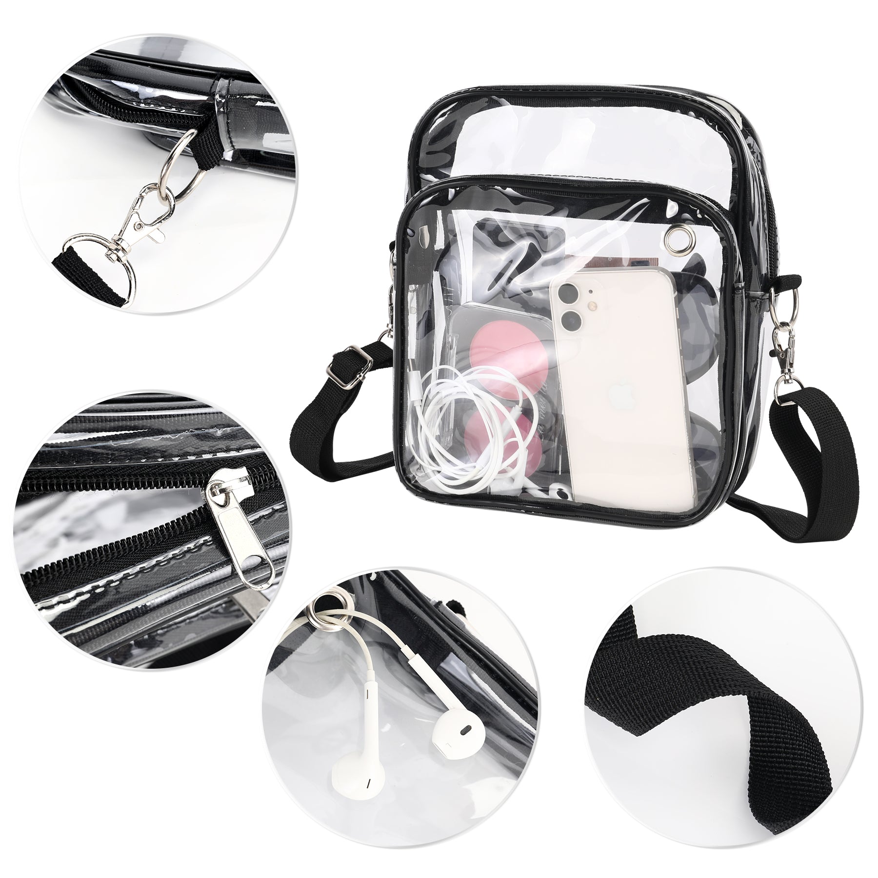 Clear PVC Crossbody Shoulder Bag