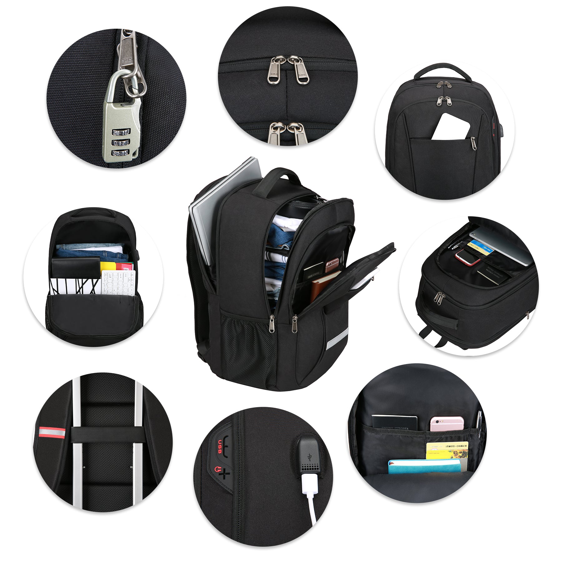 Anti Theft Laptop Backpack with USB Charging Port